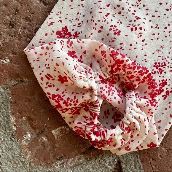 Princess Polly Cream & Red Floral Sheer V-Neck Wide Smocked Waist Mini Dress 8 - Picture 4 of 16